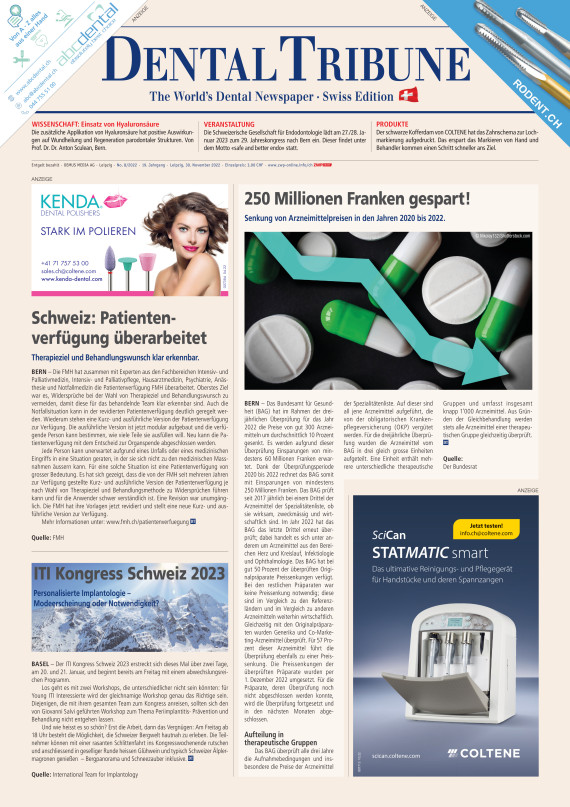 Cover Dental Tribune Schweiz 08/2022