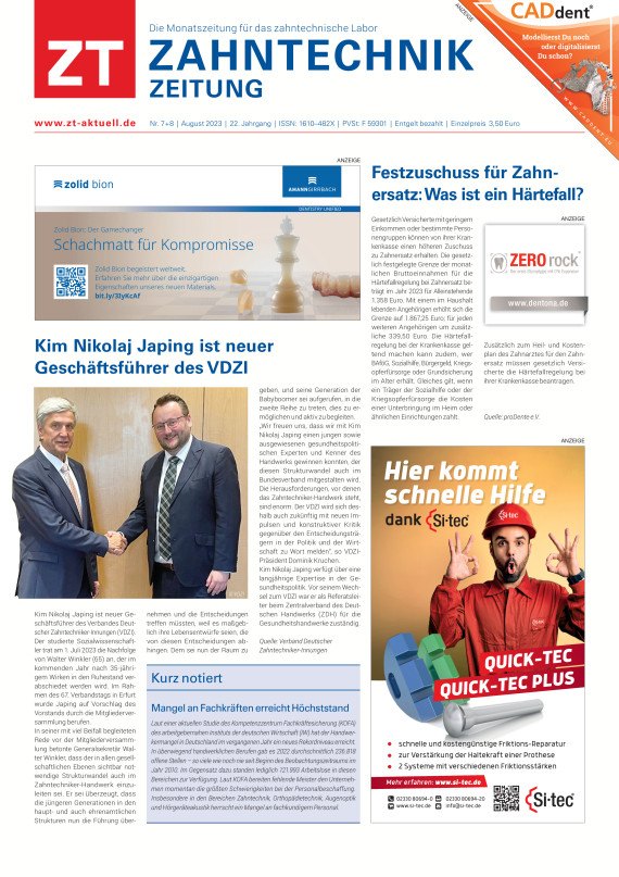 cover zu ZT Zahntechnik Zeitung 07/2023