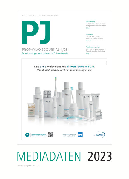 Cover bild gehörig zu Mediadaten Prophylaxe Journal
