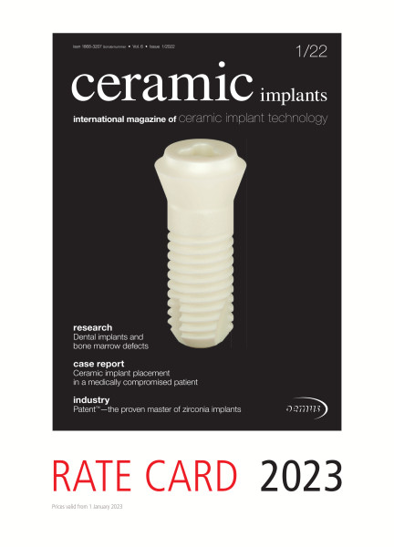 Cover bild gehörig zu Rate card Ceramic Implants