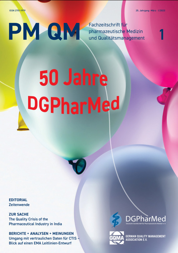 cover zu PM pharmazeutische medizin 01/2023