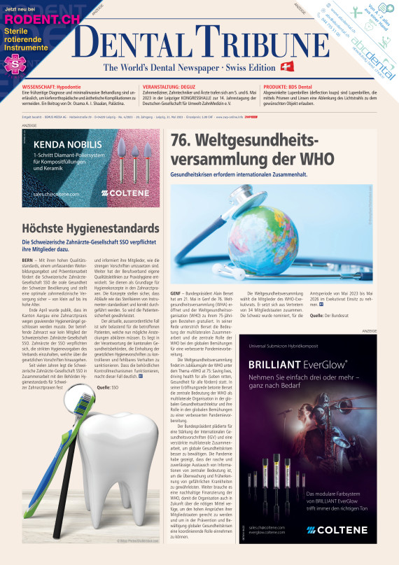 cover zu Dental Tribune Schweiz 04/2023