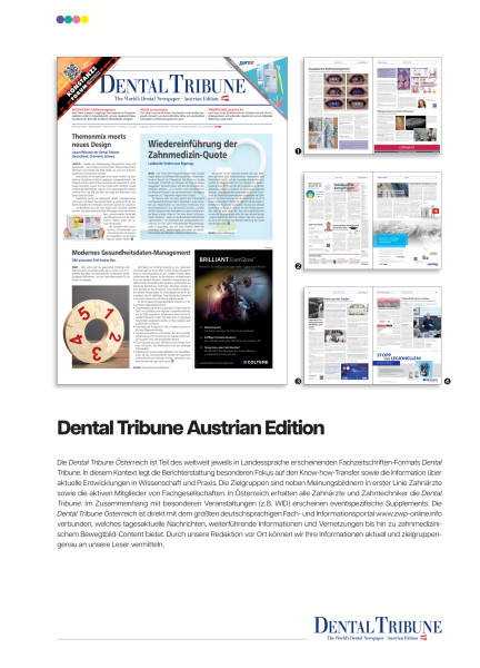 Cover bild gehörig zu Mediadaten Dental Tribune Austrian