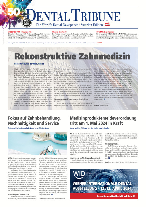 cover zu Dental Tribune Österreich 03/2024