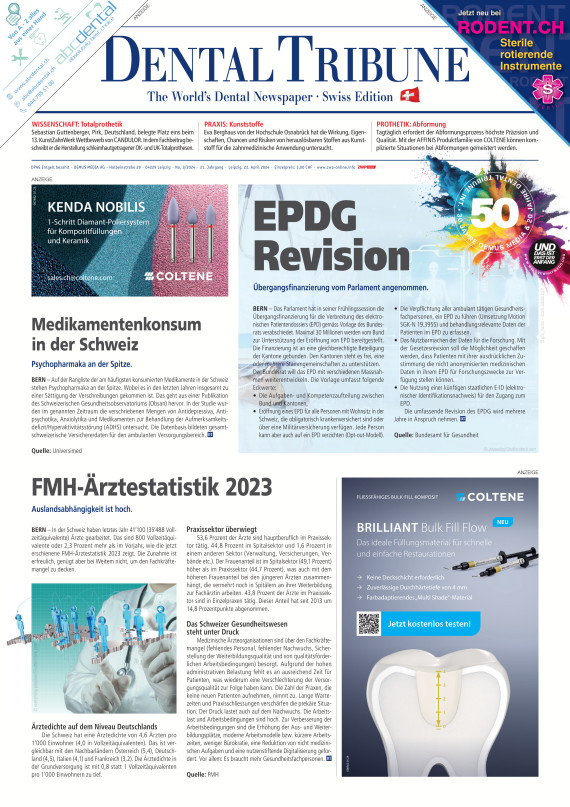 cover zu Dental Tribune Schweiz 03/2024