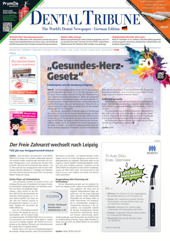 cover zu Dental Tribune Deutschland 05/2024