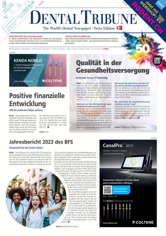 cover zu Dental Tribune Schweiz 05/2024