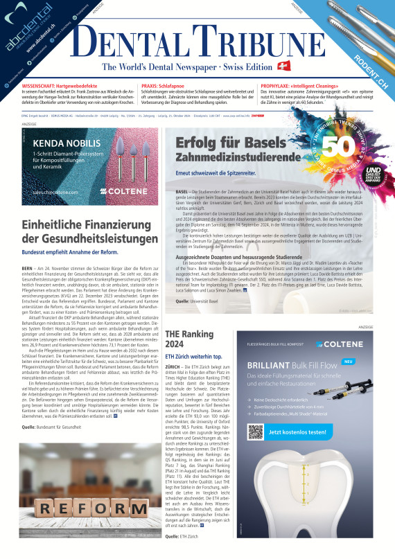 cover zu Dental Tribune Schweiz 07/2024