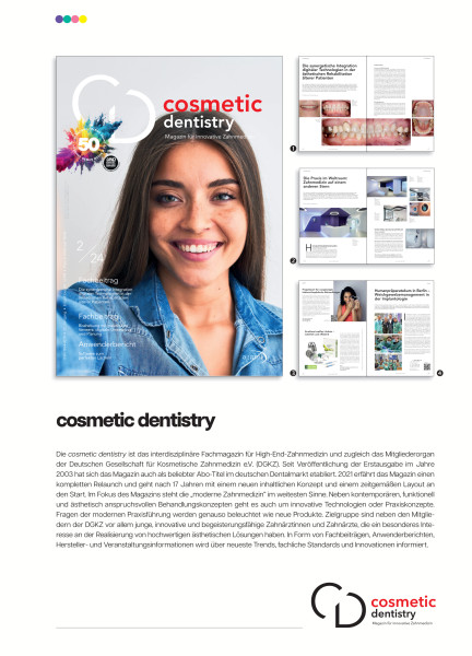 Cover bild gehörig zu Mediadaten Cosmetic Dentistry