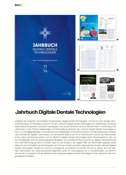 Cover bild gehörig zu Mediadaten Jahrbuch Digitale Dentale Technologien