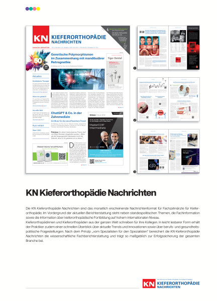 Cover bild gehörig zu Mediadaten Kieferorthopädie Nachrichten