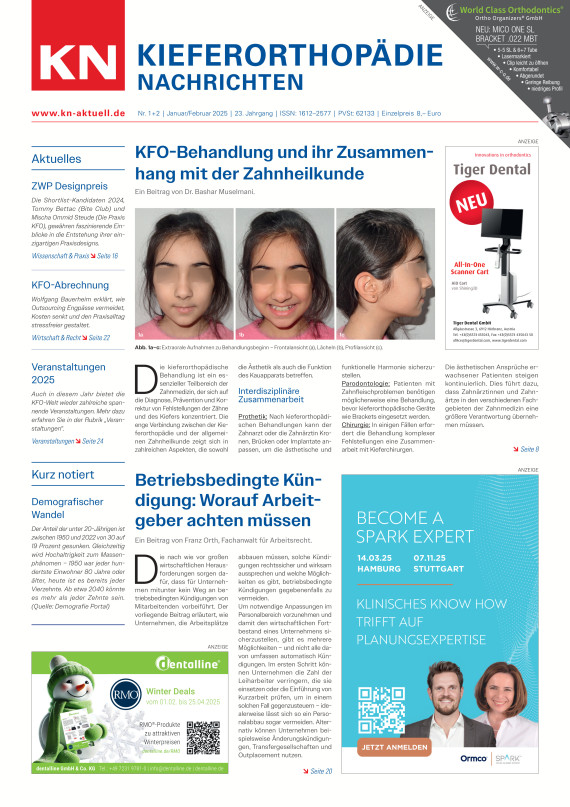 cover zu KN Kieferorthopädie Nachrichten 01/2025