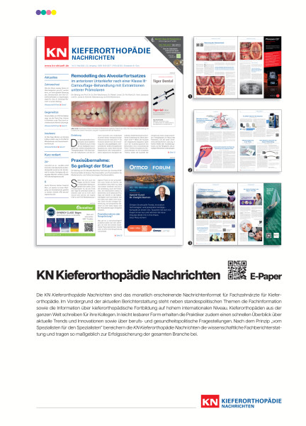 Cover bild gehörig zu Mediadaten Kieferorthopädie Nachrichten