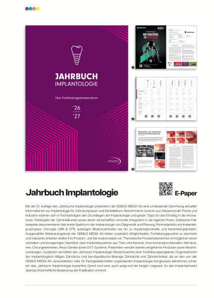 Cover bild gehörig zu Mediadaten Jahrbuch Implantologie