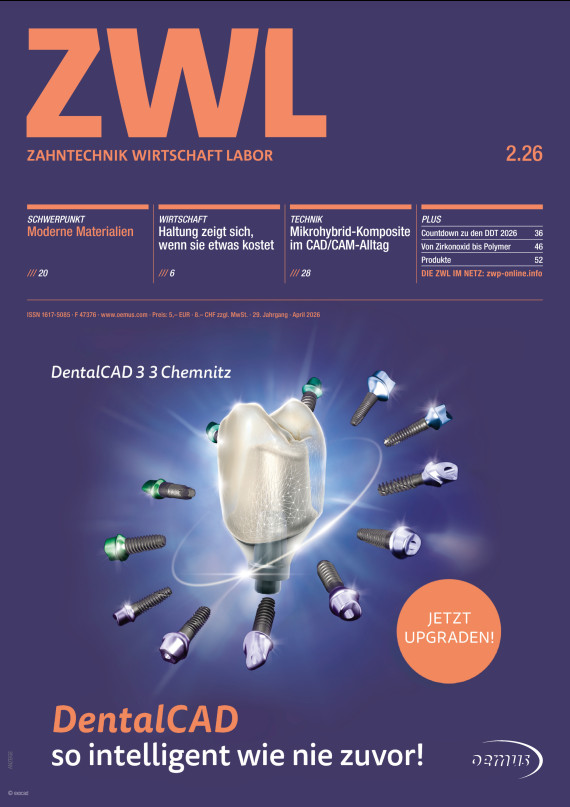 Cover ZWL Zahntechnik Wirtschaft Labor 02/2026
