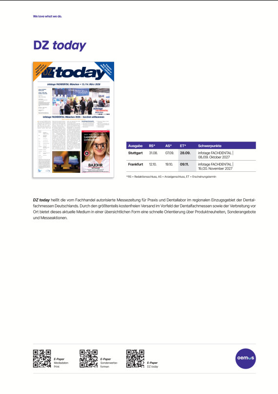 Mediadaten DENTALZEITUNG Today 2027