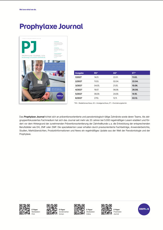 Mediadaten Prophylaxe Journal 2027