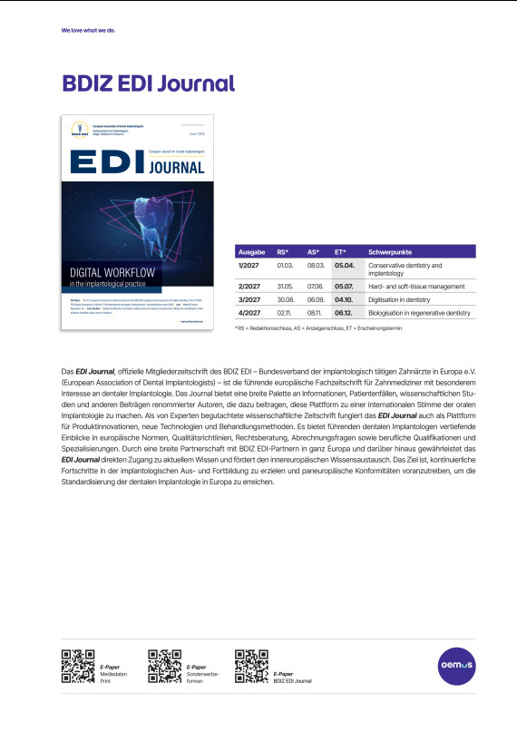Mediadaten BDIZ EDI Journal 2027