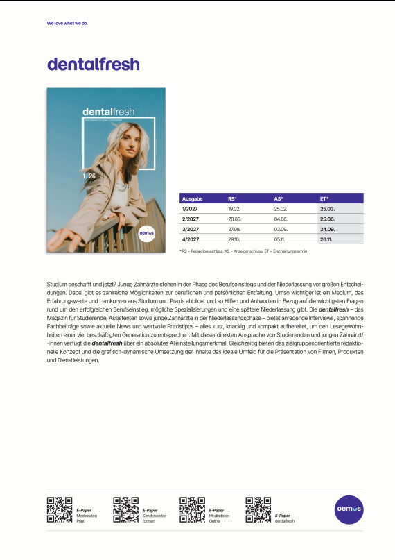 Mediadaten dentalfresh 2027