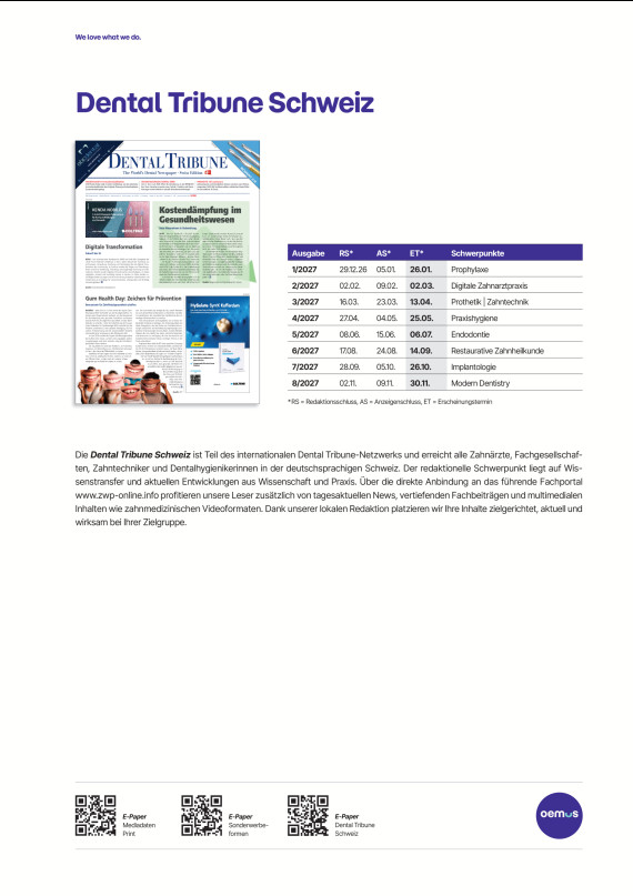 Mediadaten Dental Tribune Swiss 2027